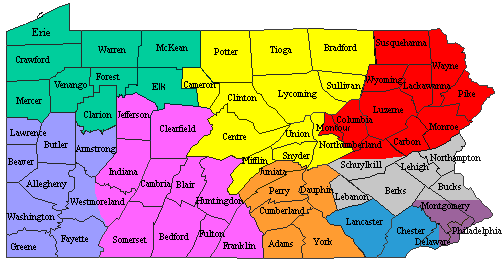 PA County selection Map