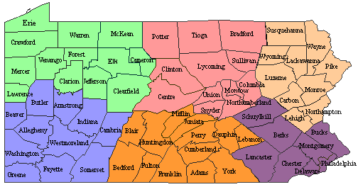 PA County selection Map